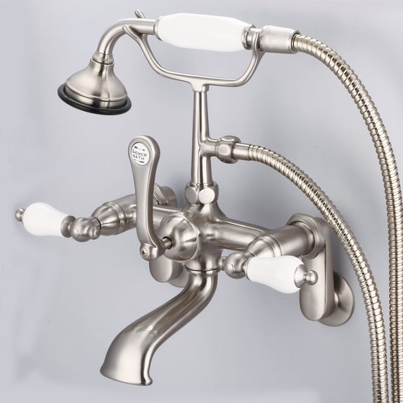 Water Creation F6-0009-02-PL Adjustable Center Wall Mount Tub Faucet With Swive