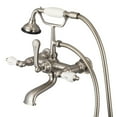 thumbnail image 1 of Water Creation F6-0010-02-CL 7 in. Gray Vintage Classic Spread Wall Mount Tub Faucet - Brushed Nickel, 1 of 4