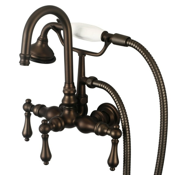 Water Creation F6-0012-03-AL 3.38 in. Brown Vintage Classic Center Wall Mount Tub Faucet, Oil-Rubbed Bronze