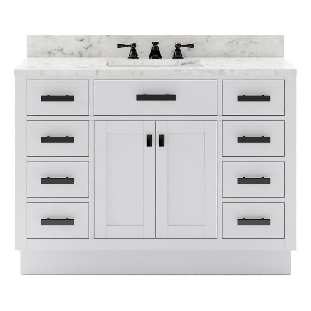 Hartford 48" White Marble Top Single Sink Bathroom Vanity