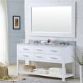 thumbnail image 1 of Water Creation MADALYN60WC 60 in. Madalyn Collection Pure White Double Rectangular Sink Bathroom Vanity, Chrome, 1 of 11