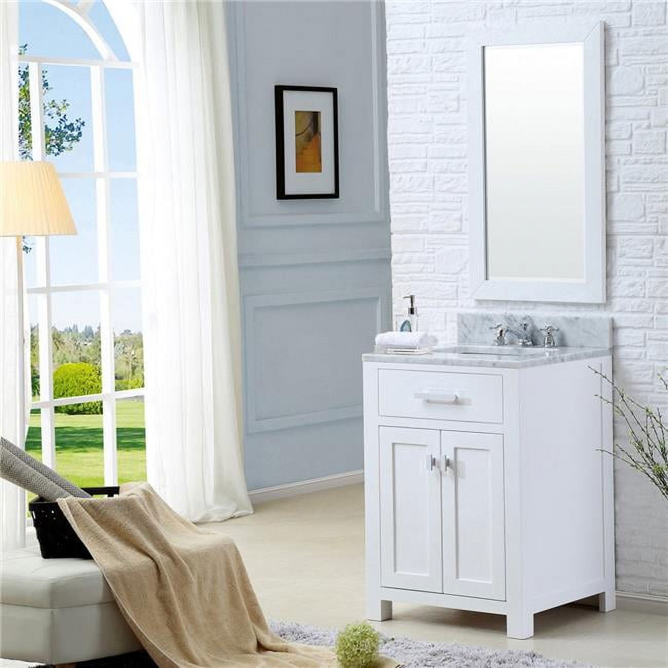 Water Creation MADISON24W 24 in. Madison Collection Pure White Single ...