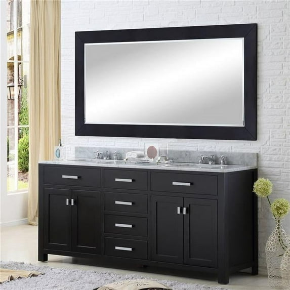 Water Creation MADISON60E 60 in. Espresso Double Sink Bathroom Vanity - Madison Collection - Chrome