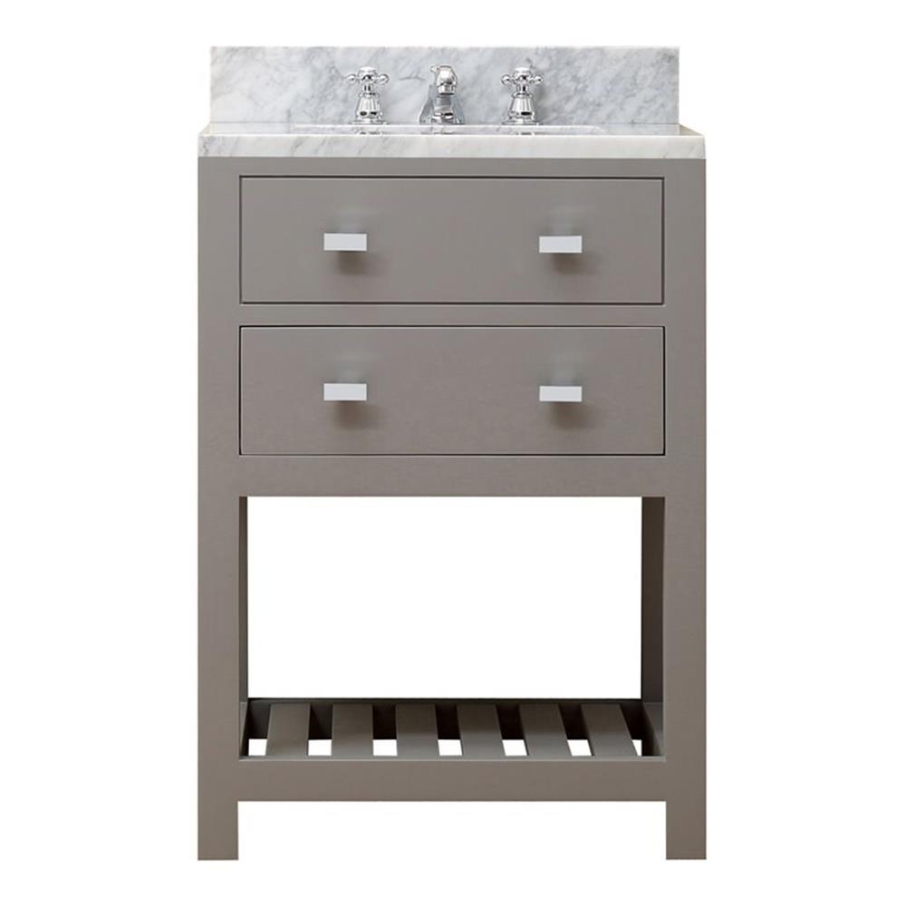 Water Creation Madalyn 24" Single Sink Wood Bathroom Vanity in Gray and White