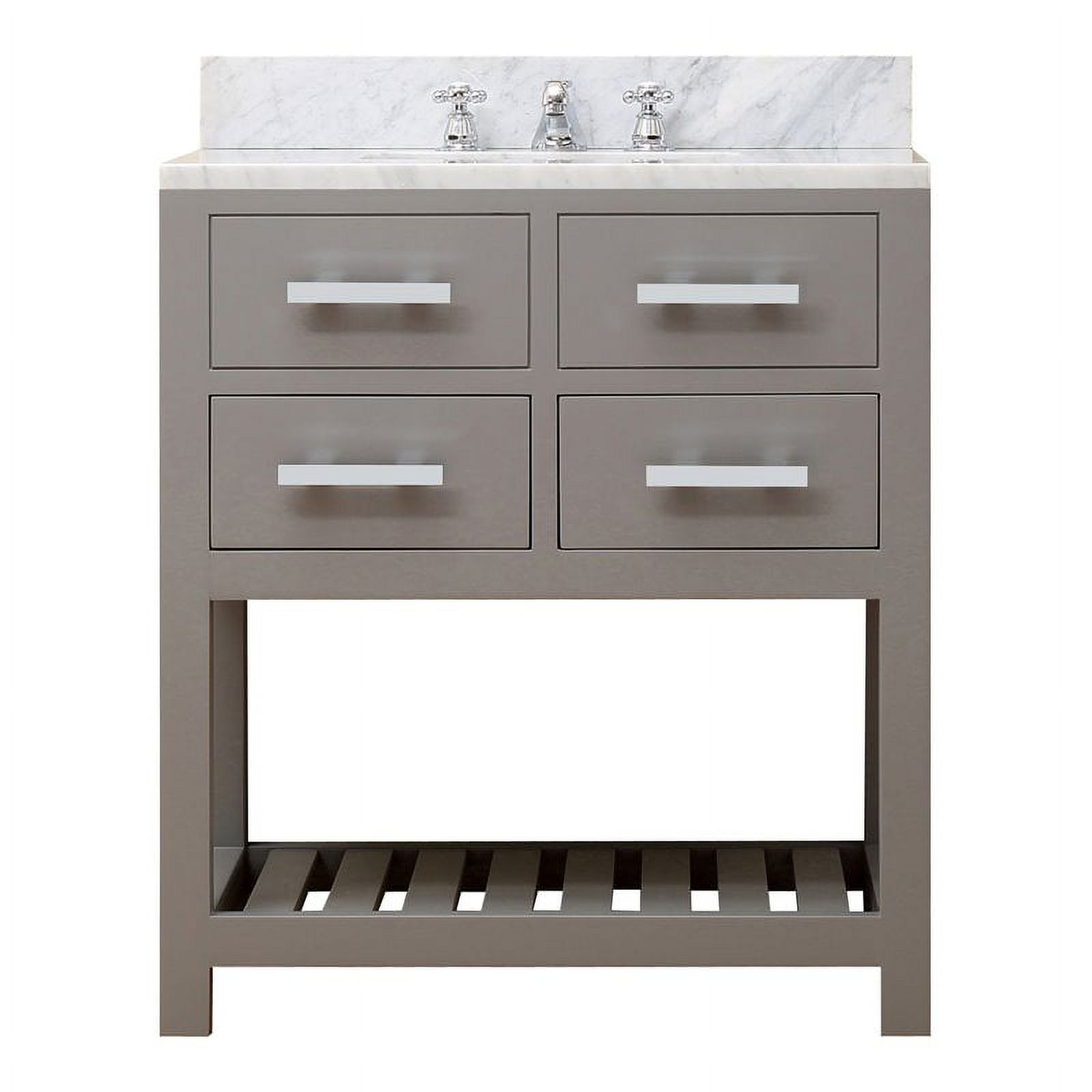 Water Creation Madalyn 30" Single Sink Wood Bathroom Vanity in Gray and