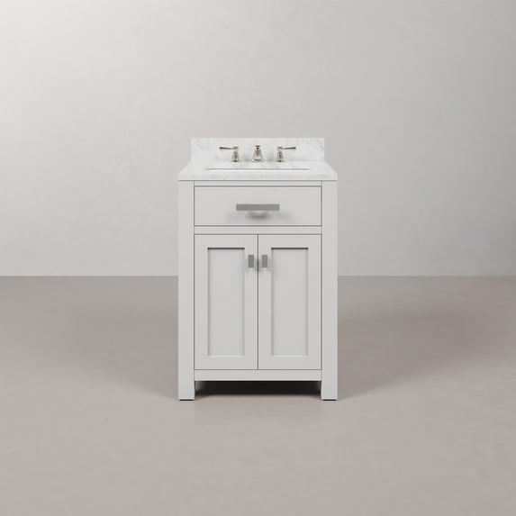 Water Creation Madison 24" Hardwood Single Bathroom Vanity in White/Chrome