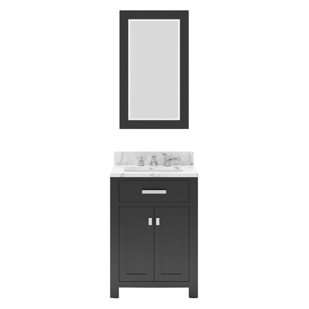 Espresso Wood Single Bathroom Vanity with Carrara Marble Top