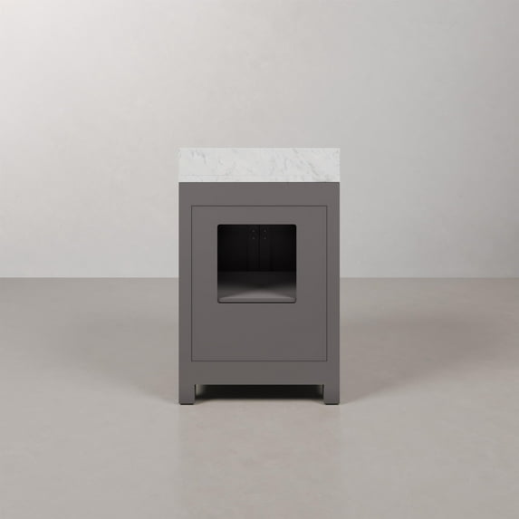 Water Creation Madison 24" Wood Single Bathroom Vanity in Gray/Chrome