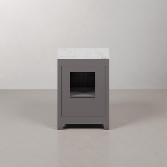 Water Creation Madison 24" Wood Single Bathroom Vanity in Gray/Chrome