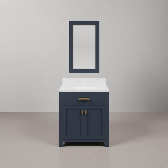 Water Creation Madison 30" Hardwood Single Bathroom Vanity in Blue/Gold