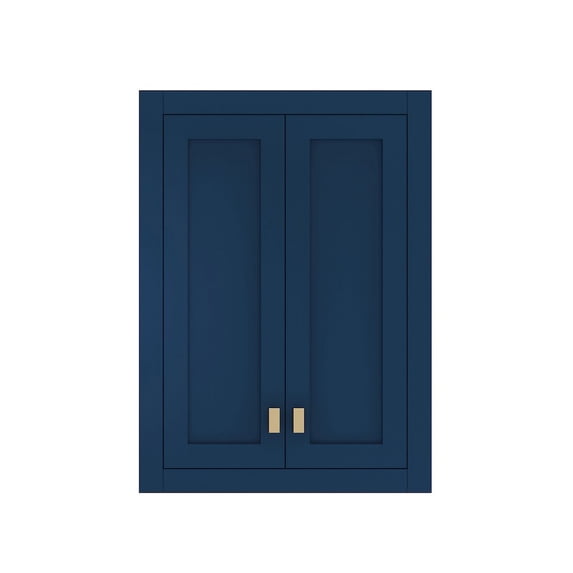 Water Creation Madison 33" Solid Hardwood Medicine Cabinet in Blue/Chrome