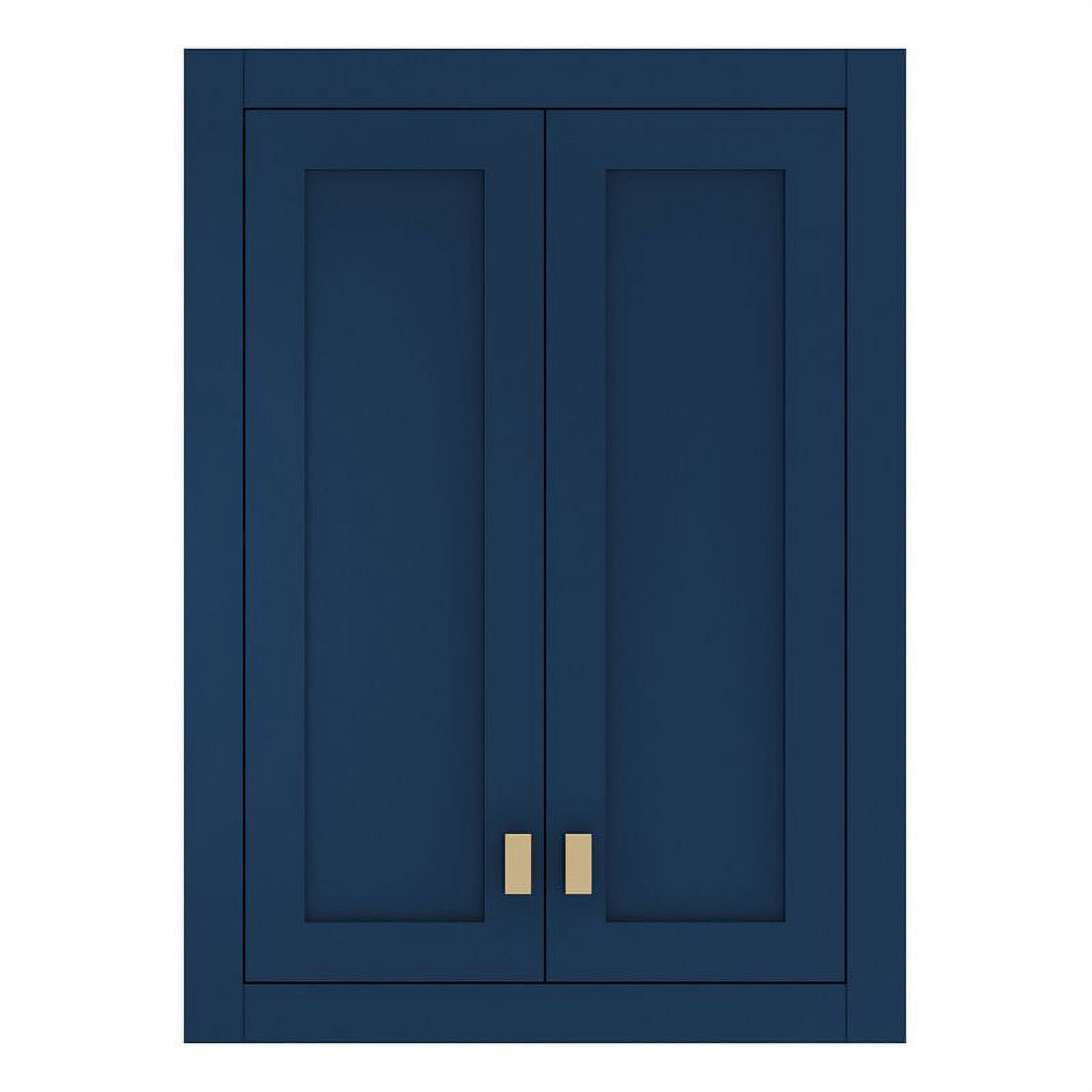 Madison 33" Blue Solid Hardwood Medicine Cabinet with Chrome Hardware