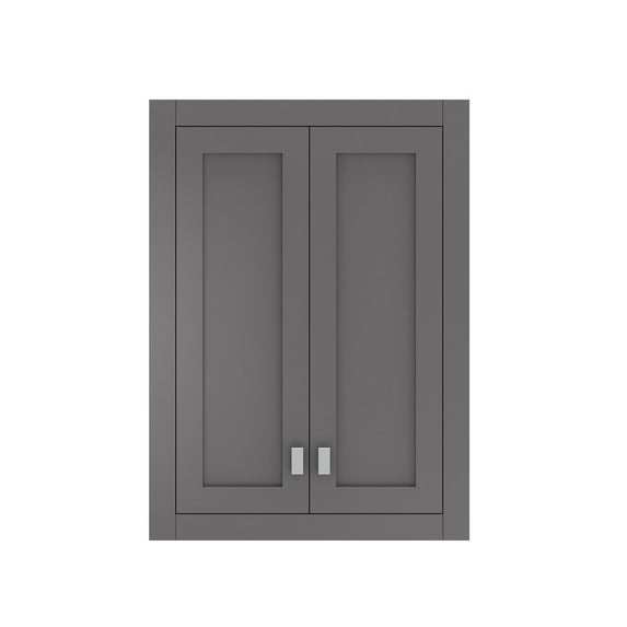 Water Creation Madison 33" Solid Hardwood Medicine Cabinet in Gray/Chrome