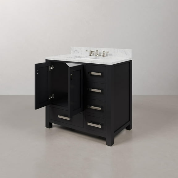 Water Creation Madison 36" Hardwood Single Bathroom Vanity in Espresso/Chrome