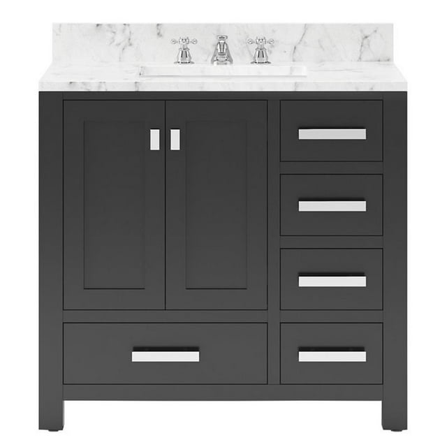 Water Creation Madison 36" Wood Single Bathroom Vanity in Espresso/Chrome