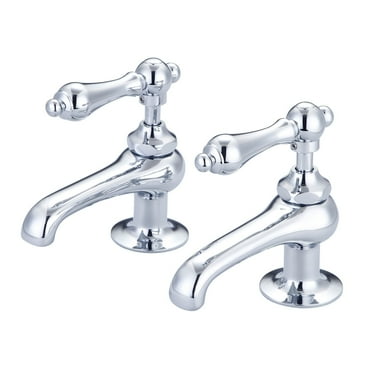 Water Creation  Vintage Classic Basin Beaks Lavatory Faucet in Chrome Finish Lever Handles