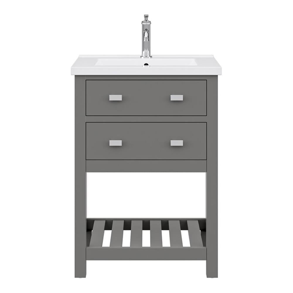 Viola 24" Cashmere Grey Single Sink Bathroom Vanity with Ceramic Top