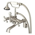 thumbnail image 1 of Water Creation Wall Mount Traditional Brass Tub Faucets - Brushed Nickel, 1 of 3