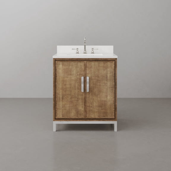 Water Creation Westin 30 In. Single sink Whitebrook Quartz Countertop Bath Vanity