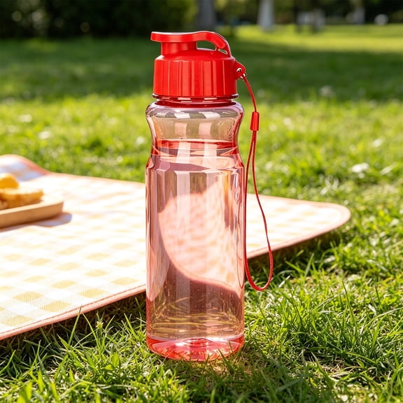 Water Cup 550ml Large Opening Leakproof Lid Design,Lightweight Portable Drink Container With Lanyard For Outdoor Sports And Daily Use(Red)
