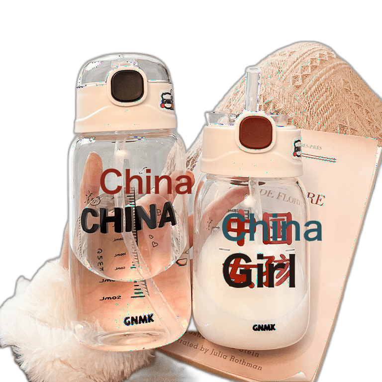 Water Cup, Female Glass Cup, Girl&rsquo;S Good-Looking Summer Student&rsquo;S 