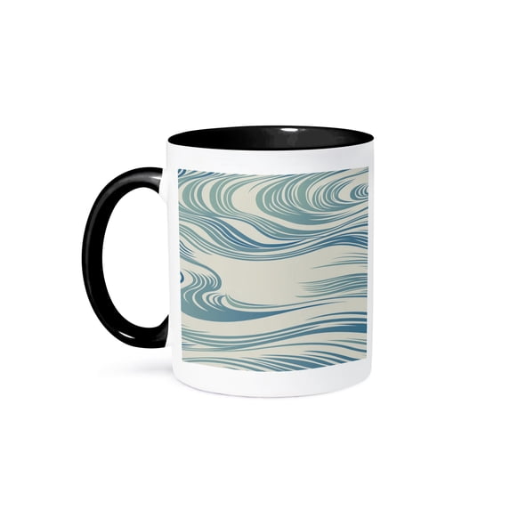 3dRose, Water Current pattern, 15oz Two-Tone Black Mug