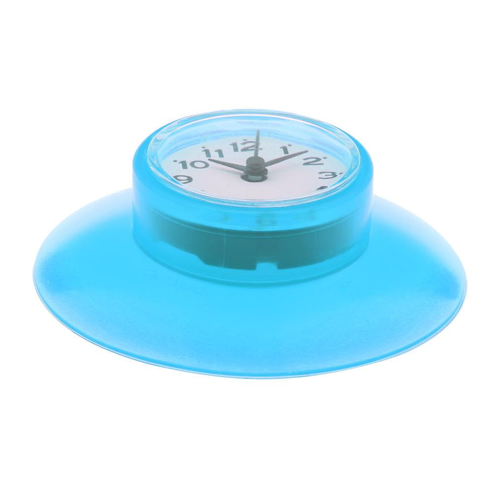 Water/Damp Resistant clock for kitchen Bathroom Shower Suction Cup Blue ...