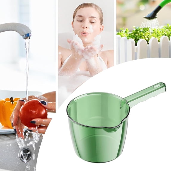Water Dipper, Water Ladle, Long Handle Water Ladle Stainless Steel Garden Watering Scoop Hair Washing Spoon Shampoo Ladle Cup Bath Rinse Cup for Kitchen Bathroom