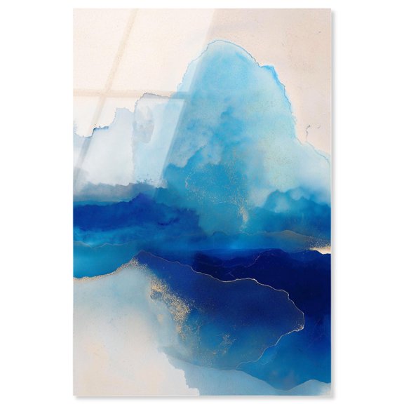 Water Diptych I Acrylic Print Blue Wall Decor by Art Remedy, Ready to Hang, 24 x 36
