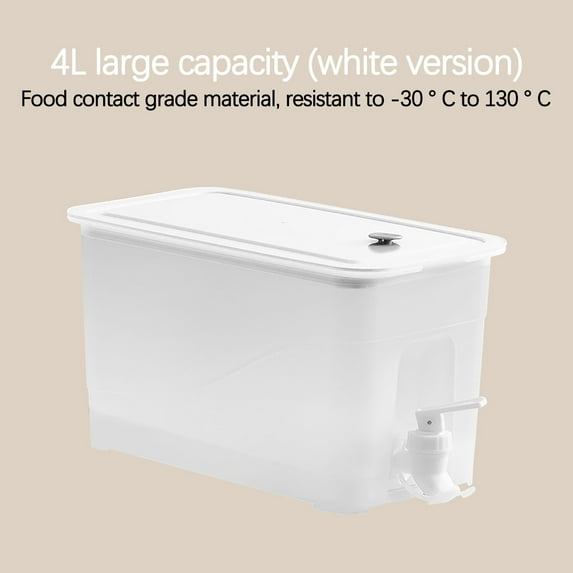 Water Dispenser under $5! Cagogo Large Capacity Cold Water Dispenser, Refrigerator Drink Dispenser with Faucet, 4L Fruit Infuser Pitcher, Lemonade Iced Tea Bucket, PP Material Beverage Container