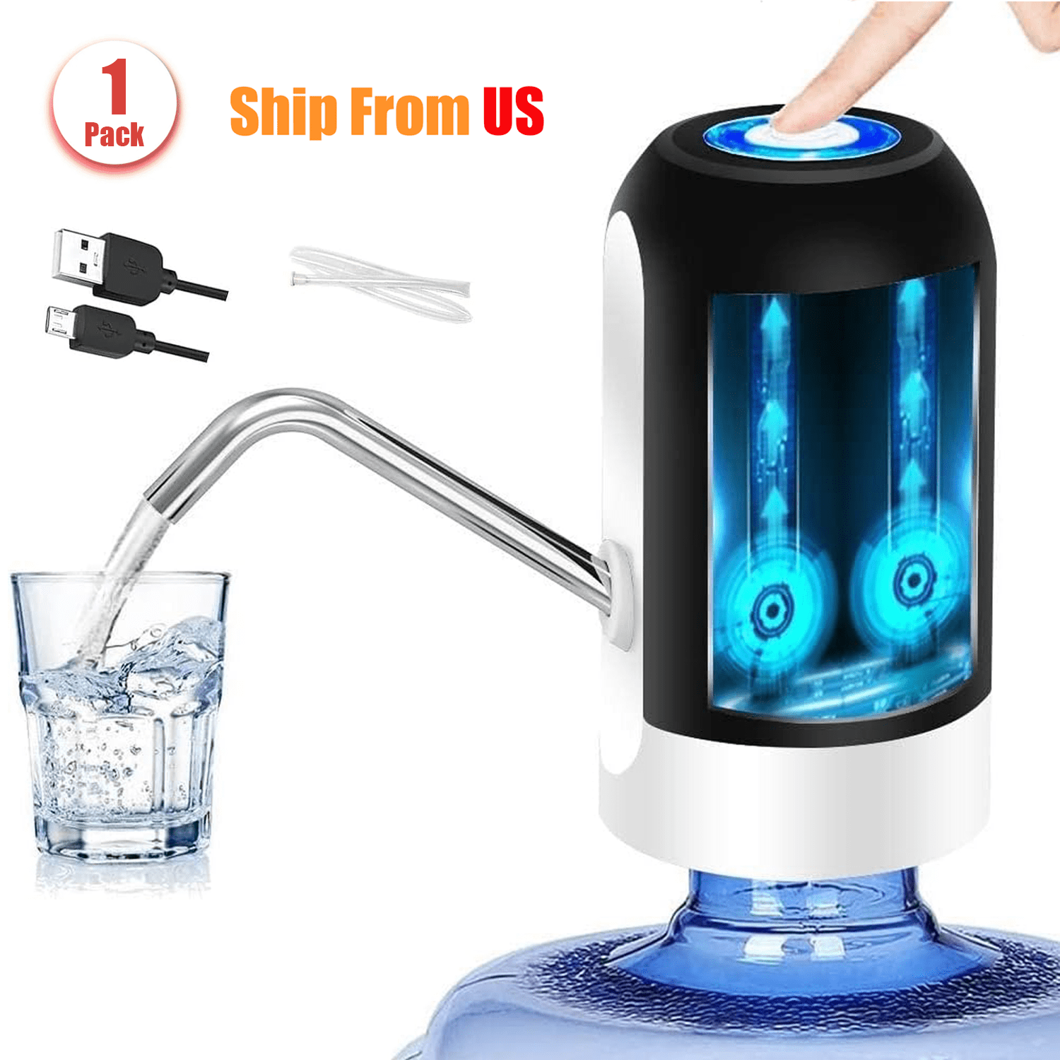 TYDIRAZ Electric Water Pump for 5 Gallon Jugs, USB Rechargeable ...