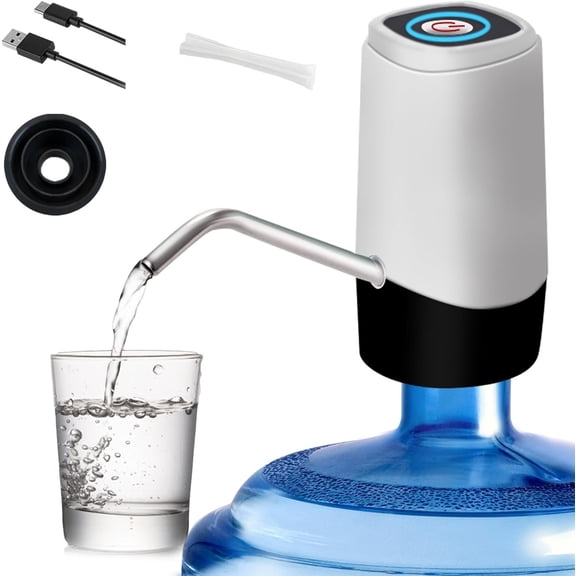 Water Dispenser for 5 Gallon Bottle, Automatic Electric Water Jug Dispenser, Rechargeable Water Dispenser Pump, USB Portable 2-5 Gallon Water Pump for Kitchen, Camping