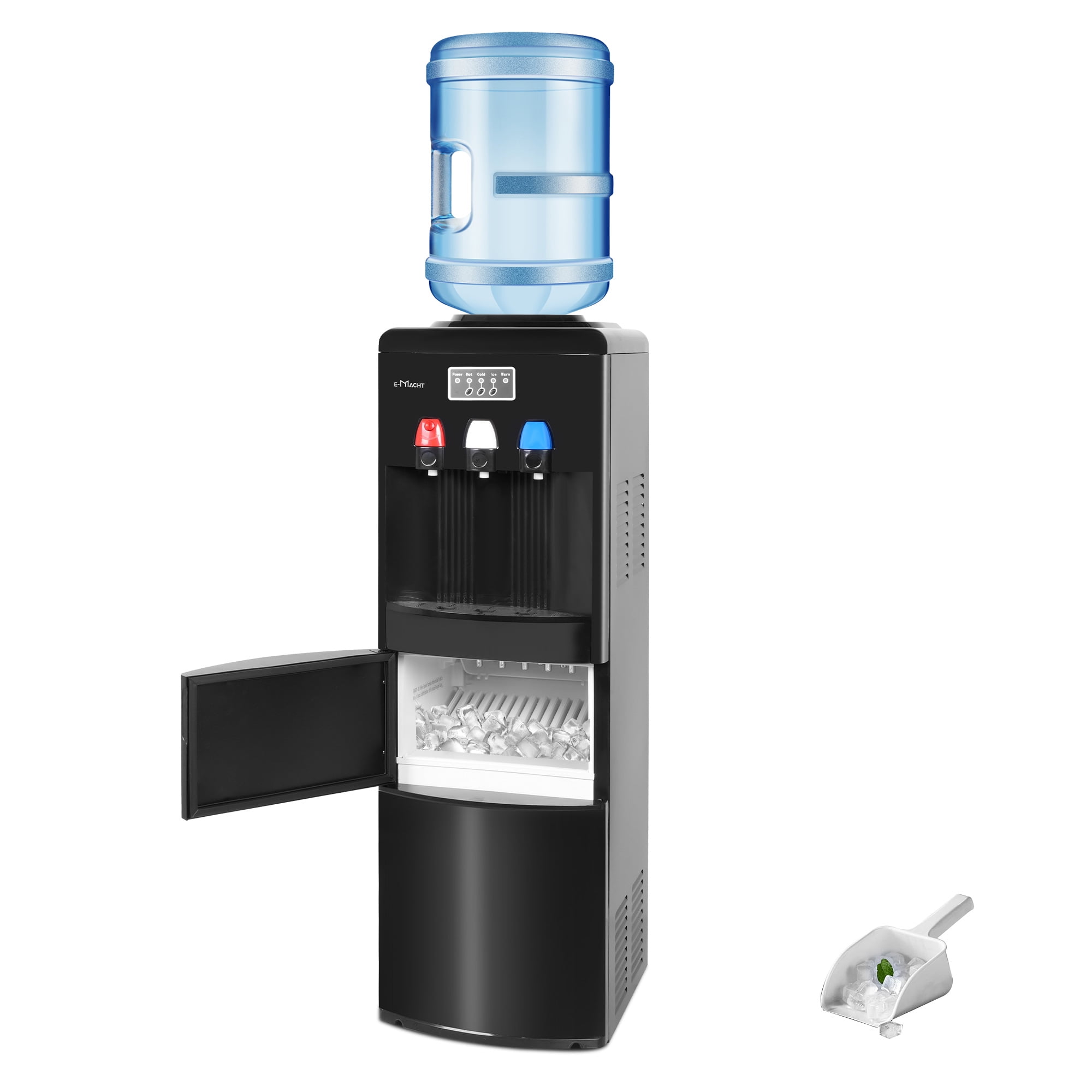GOFLAME Water Cooler Dispenser Top Loading, Water Dispenser with Hot & Cold  Water, Storage Cabinet, Child Safety Lock, Holds 3-5 Gallon Bottles for