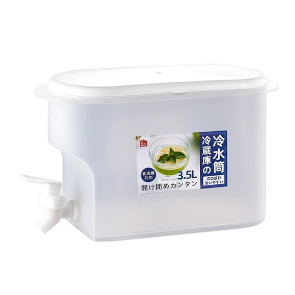 Water Dispenser Kettle With Tap Plastic Beverage Container For Refrigerator Home Use Bpa Free 3.5 Liter Capacity Easy Pour Spout