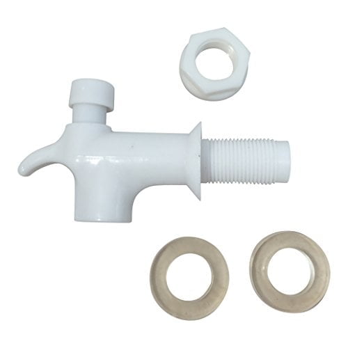 Water Dispenser Replacement Faucet Push Button Type White Male 1/2" [PRO009M] - Llave para Garrafon de 1/2 Macho