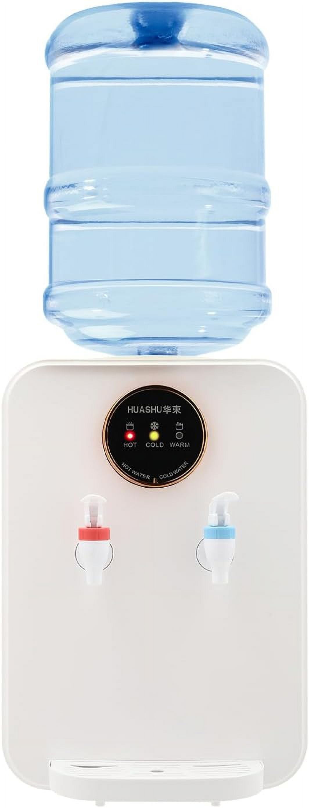 Water Dispenser, Top Loading Water Cooler for 1.2 to 5 Gallon, 3 Temperature Settings, Top Loading Countertop Water Cooler Dispenser for Home, Office, White