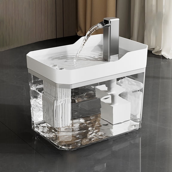 Water Dispenser for Automatic Cat and Dog Water Feeder with Large Capacity Silent Circulating Water System for Fresh Hydration, 17X12.5X14 cm, White