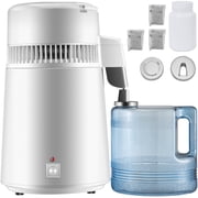 Water Distiller 750W, 4L/1.1 Gallon Fully Upgraded Water Purifier Filter with Portable Handle, BPA-Free Container, Countertop Distilled Water Maker for Home Office Lab Dental Use, White