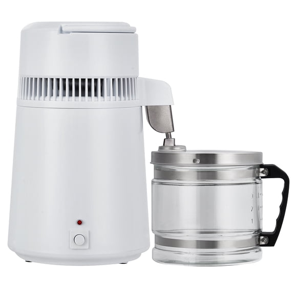 Water Distiller Countertop 1 Gallon/4L 750W Distilled Water Machine with Smart Switch Purifier Filter for Home Office, White