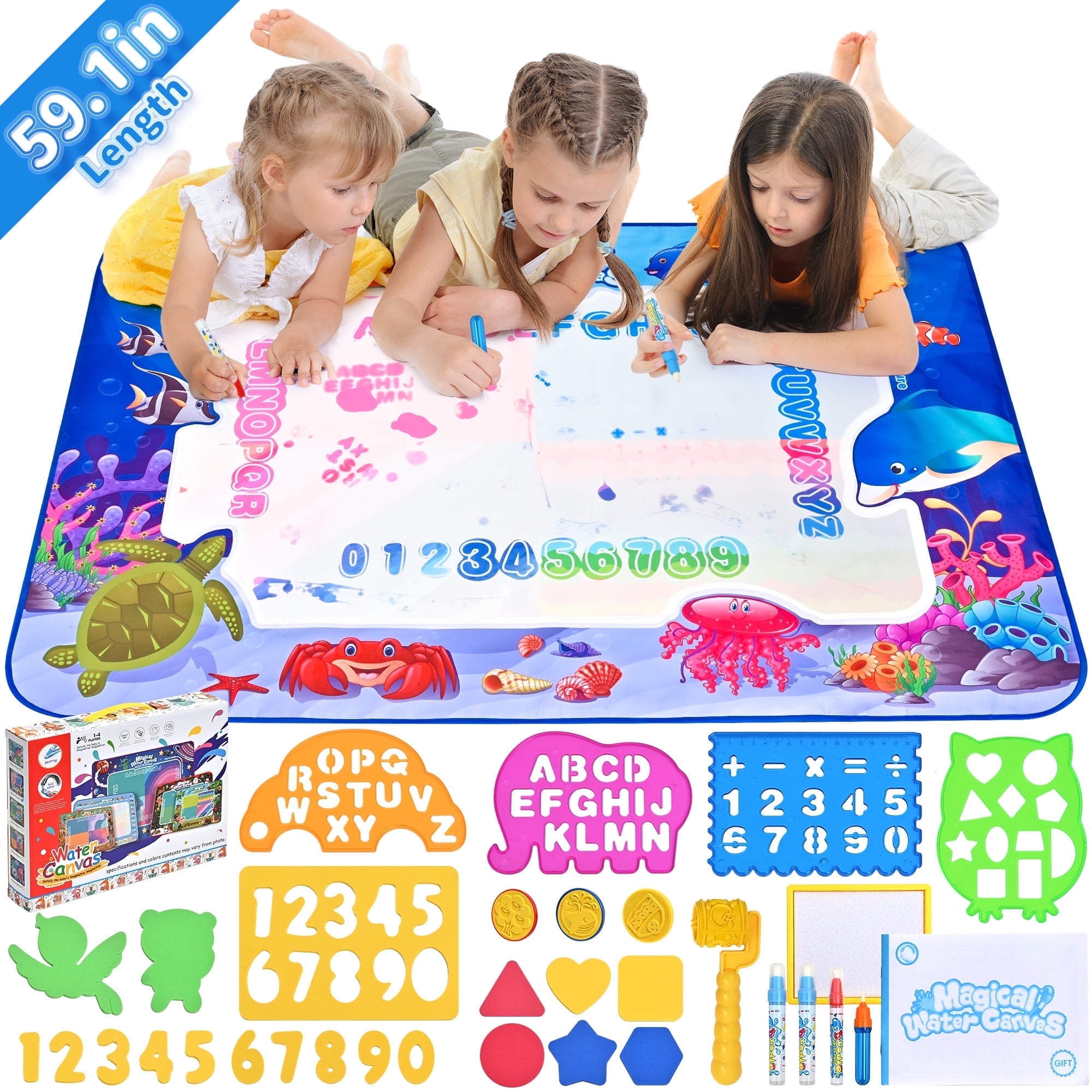 Water Doodle Mat - 60*40 inch Large Doodle Drawing Mat for Kids, 24pcs ...