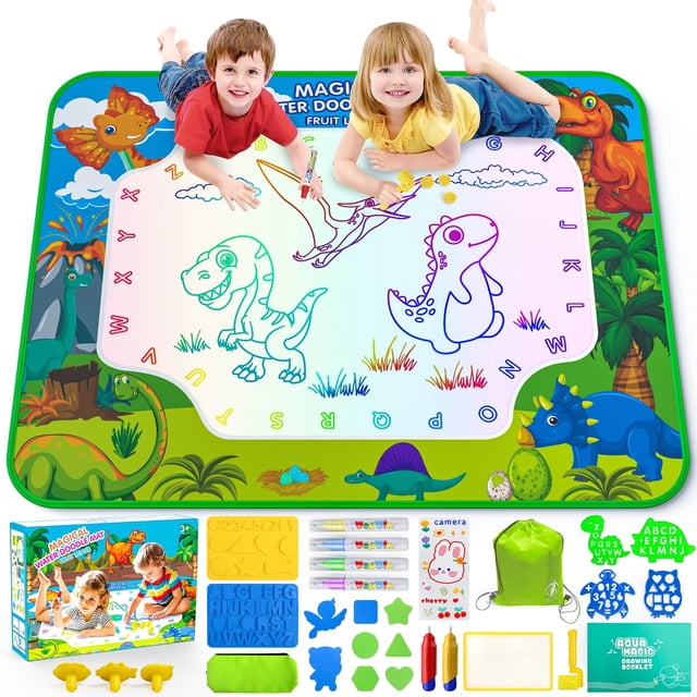 Watering Mat HXFOU Water Doodle Mat for Kids, Reusable Water Drawing Mat with Magic ...