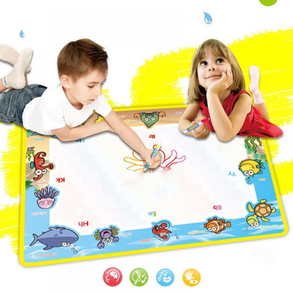 80X100cm Large Aqua Doodle Water Painting Drawing Mat Mess Free+Pen Kids  Toys
