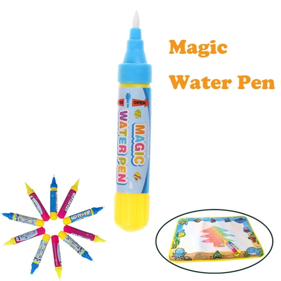Water Drawing Pen | Reusable Aquadoodle Marker | Compatible with Water Doodle Mats & Books | Mess-Free Painting Tool | Easy Fill | Fast Dry | Educational Art Accessory | 1-Pack