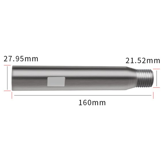 Water Drill Extension Rod M22 Thread Steel Connecting Rod for Thick Wall Drilling Anti-Rust Wear-Resistant Stable Use Multiple Sizes Available(160mm)