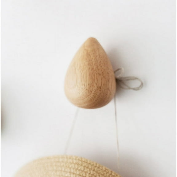Water-Drop Design Hooks Wooden Wall Hangers Decor Coat Hat Holder