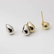 SMARTMAKEX Water Drop Earrings, Sterling Silver Droplet Earrings, Minimalist Dainty Teardrop Earrings, Gold, Silver
