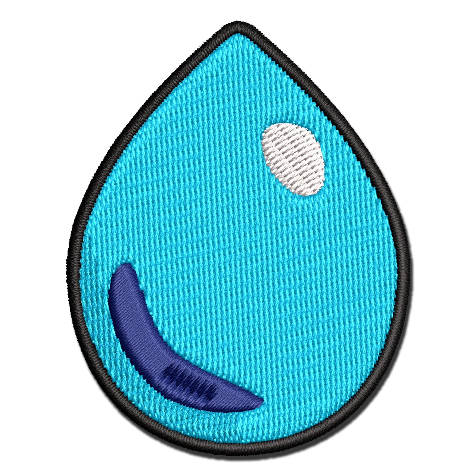 Water Drop Icon Outline Applique Multi-Color Embroidered Hook & Loop ...