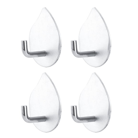 Water Drop J-Hook HangerWall-Mounted Kitchen & Bathroom Suction Hooks (4PCS)