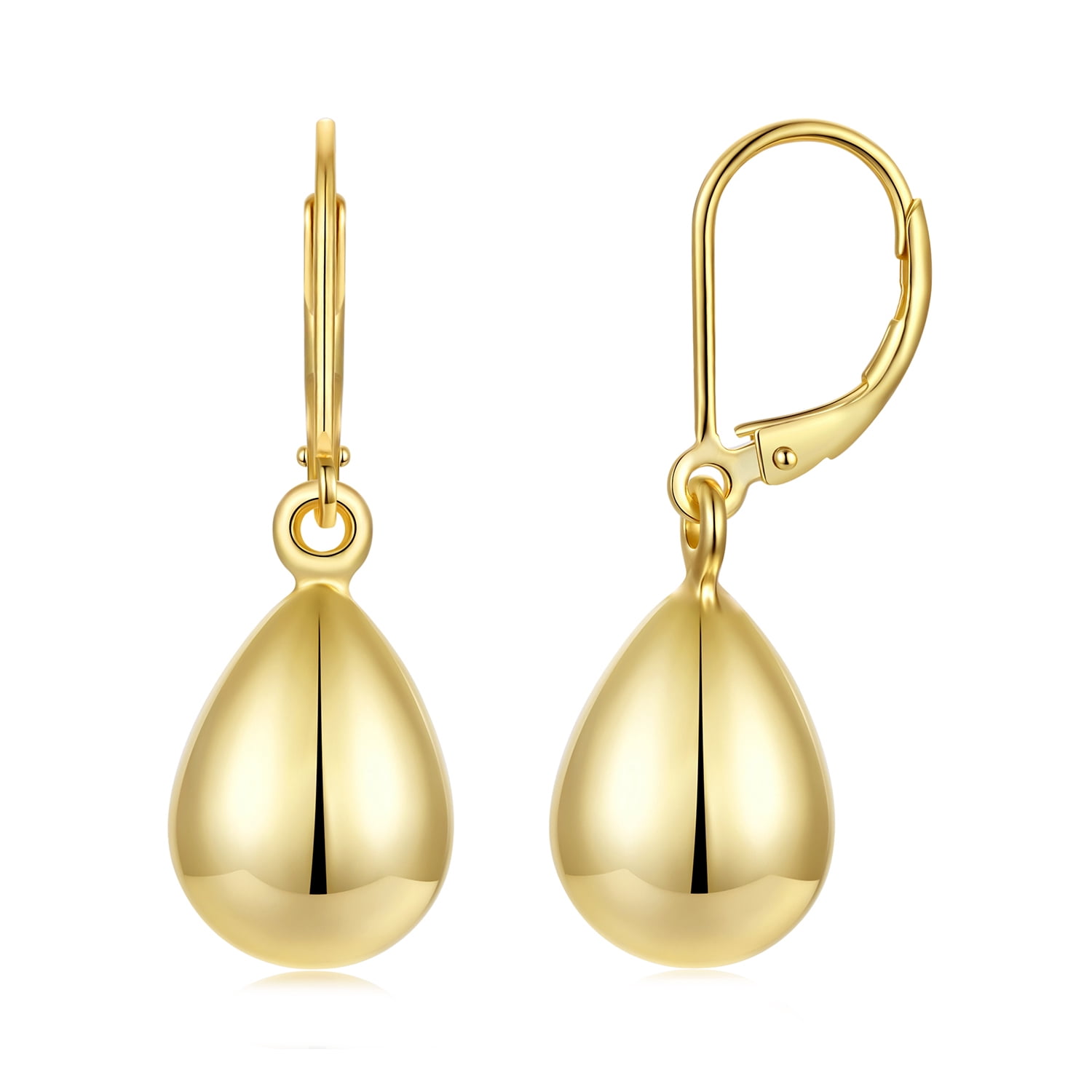 Water Drop Lever Back Earring, Minimalist Studs for Professional & Evening Wear