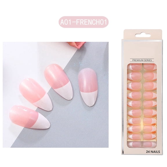 Water Drop Nail Removable Wearable Enhancement Piece 24 Count Pointed Finished False Nails for Effortless Style